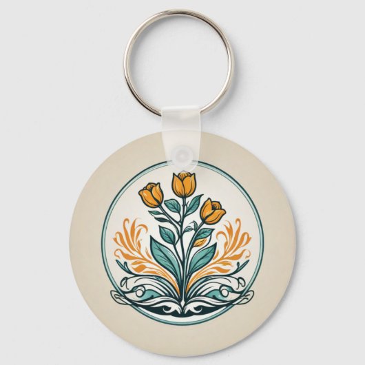 Oranje Button Sleutelhanger (Voorkant)
