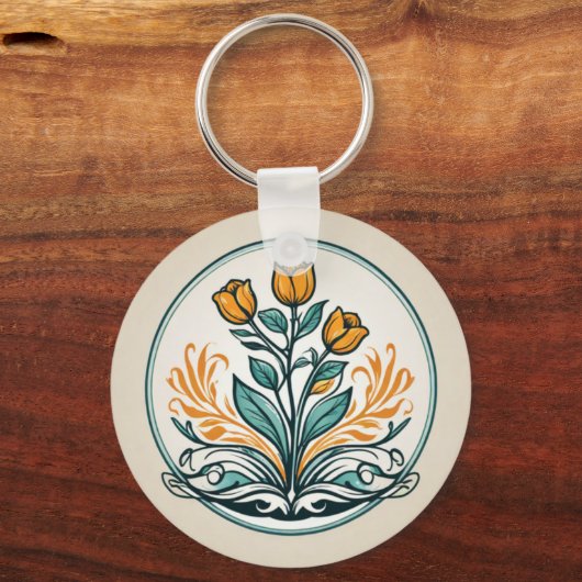 Oranje Button Sleutelhanger (Achterkant)