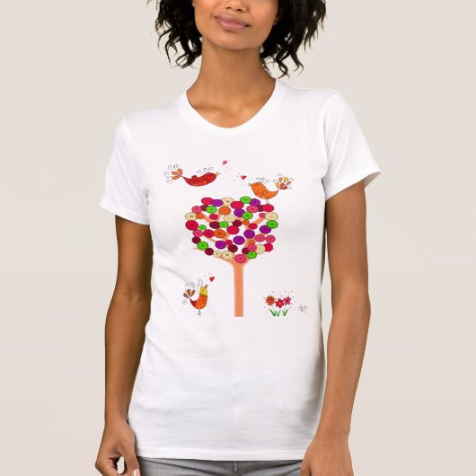 Oranje Button T-shirt (Voorkant)