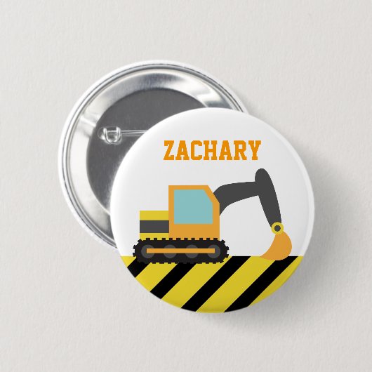 Oranje Button voor de constructie van graafmachine (Voorkant /achterkant)