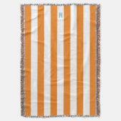 Oranje Cabana Stripe & gepersonaliseerd Blauwgroen Deken (Voorkant Verticaal)