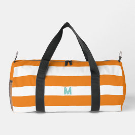 Oranje Cabana Stripe & gepersonaliseerd Blauwgroen Plunjezak
