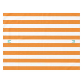 Oranje Cabana Stripe & gepersonaliseerd Blauwgroen Tafelkleed
