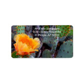 Oranje Cactus Flower Blossom Prickly Pear Opuntia Etiket (Voorkant)