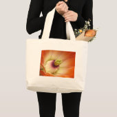 Oranje Cactus Flower Grote Tote Bag (Voorkant (product))