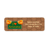 Oranje Cactus, ik Heart Arizona, Tan Tribal Patter Etiket (Voorkant)