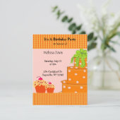 Oranje Cake and Cupcakes Birthday Invitation Kaart (Staand voorkant)