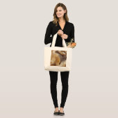 Oranje Calciet Print Flip Canvas tas (Voorkant (model))