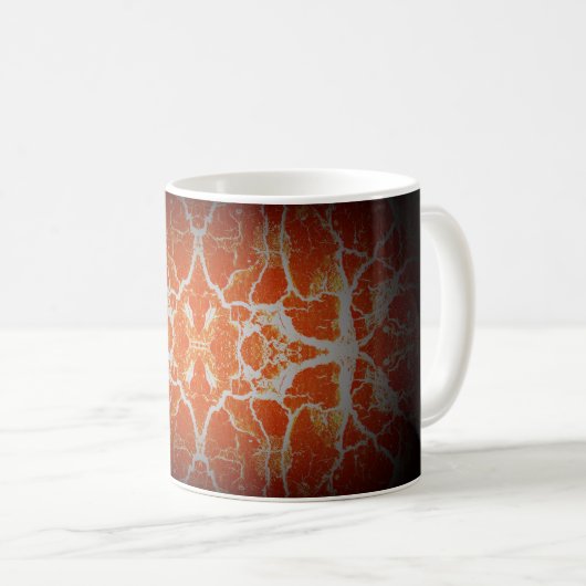 Oranje caleidoscooppatroon koffiemok (Voorkant rechts)