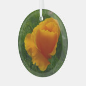 Oranje Californië Poppy Floral Foto Glas Ornament (Voorkant links)