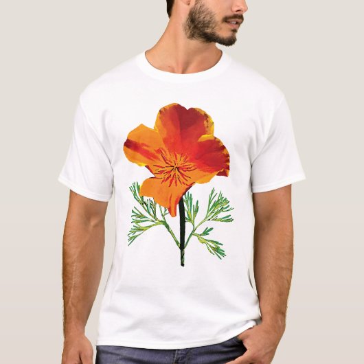 Oranje Californië Poppy T-shirt (Voorkant)