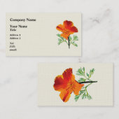 Oranje Californië Poppy Visitekaartje (Voorkant / Achterkant)