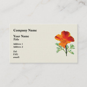Oranje Californië Poppy Visitekaartje