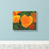 Oranje Californische bloemen Canvas Afdruk (Insitu (Houten vloer))