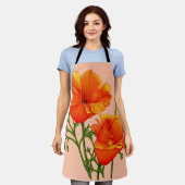 oranje Californische klaprozen print Schort (Gedragen)