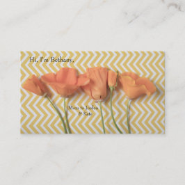 Oranje Californische papaver op chevron-oppervlak Visitekaartje