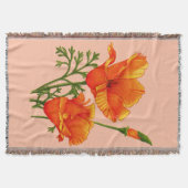 oranje Californische papaverdruk Deken (Voorkant)