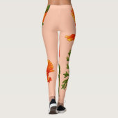 oranje Californische papaverdruk Leggings (Achterkant)