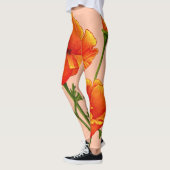 oranje Californische papaverdruk Leggings (Links)