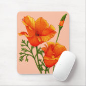 oranje Californische papaverdruk Muismat (Met muis)
