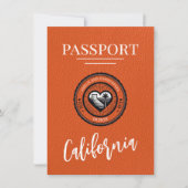 Oranje Californische paspoort Bewaar de datum Save The Date (Voorkant)