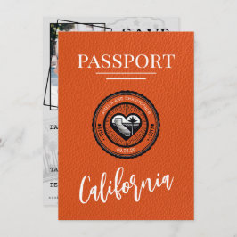 Oranje Californische paspoort Bewaar de datum Save The Date