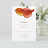 Oranje Calla-lelie Huwelijksreactiekaart RSVP Kaartje (Staand voorkant)