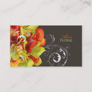 Oranje calla van PixDezines lelies/groene Visitekaartje