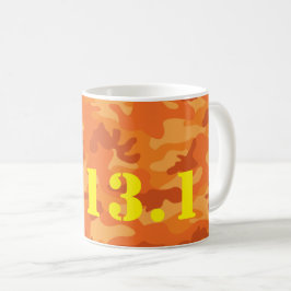Oranje Camo 13.1 Halve marathon lopen kleurrijk Koffiemok