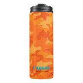 Oranje Camo Blauwe NAAM Sport Modern Reizen Thermosbeker (Voorkant)