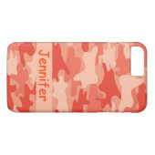Oranje Camo Camouflage Naam Gepersonaliseerd Case-Mate iPhone Case (Achterkant (Horizontaal))