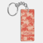 Oranje Camo Camouflage-naam op maat Sleutelhanger (Voorkant Links)