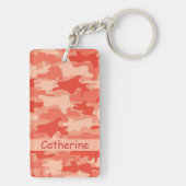 Oranje Camo Camouflage-naam op maat Sleutelhanger (achterkant)