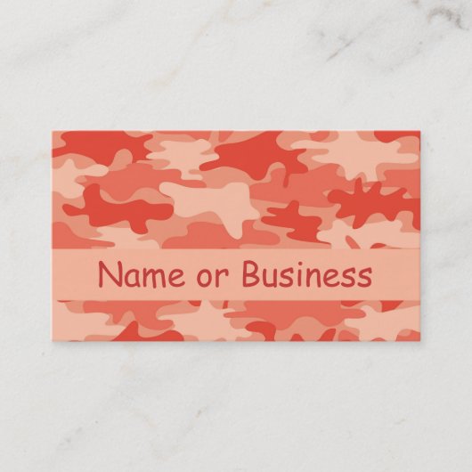 Oranje Camo Camouflage-naam op maat Visitekaartje (Voorkant)