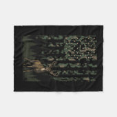 Oranje Camo Deer Amerikaanse Vlag Jachtgeschenken  Fleece Deken (Voorkant (Horizontaal))