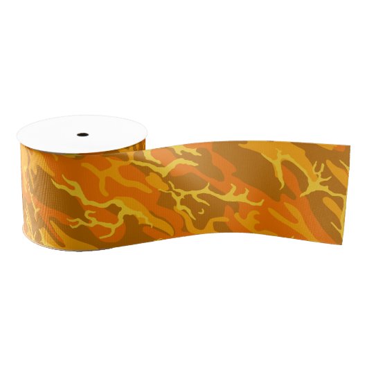 Oranje Camo Grosgrain Lint (Spoel)