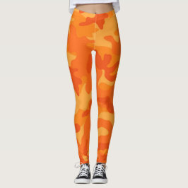 Oranje Camo Herfst Kleurrijke Halloween Plezier Ha Leggings