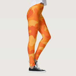 Oranje Camo Herfst Kleurrijke Halloween Plezier Ha Leggings