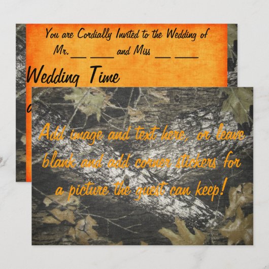 Oranje Camo Kaart (Voorkant / Achterkant)