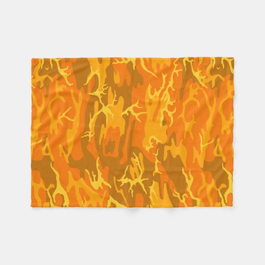Oranje camo Throw Blanket Fleece Deken (Voorkant (Horizontaal))