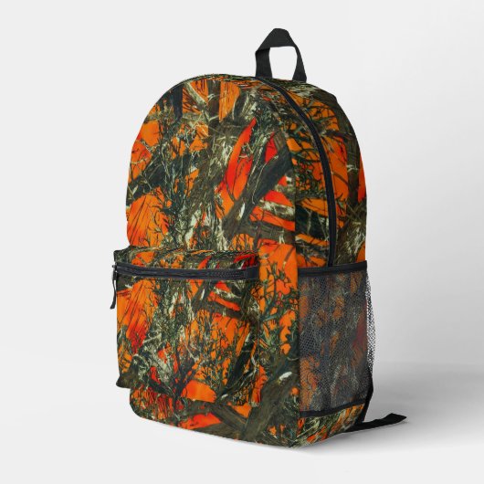 Oranje camouflage bedrukte rugzak (Achterkant Hoek Rechts)