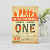 Oranje Camouflage eerste uitnodiging op zaterdag (Staand voorkant)