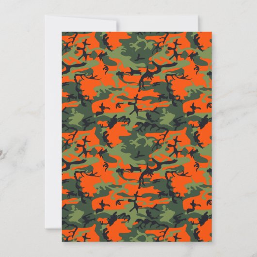 Oranje Camouflage eerste uitnodiging op zaterdag (Achterkant)