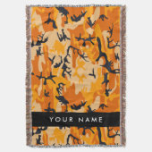 Oranje Camouflage Je naam personaliseren Deken (Voorkant Verticaal)
