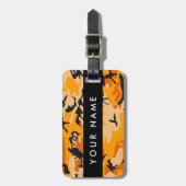 Oranje camouflage Jouw naam personaliseren Bagagelabel (Voorkant verticaal)