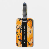 Oranje camouflage Jouw naam personaliseren Bagagelabel (Achterkant verticaal)