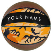 Oranje camouflage Jouw naam personaliseren Basketbal (Voorkant)