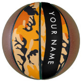 Oranje camouflage Jouw naam personaliseren Basketbal (Verticaal)