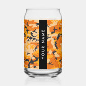 Oranje camouflage Jouw naam personaliseren Blikvorm Glas (Voorkant)