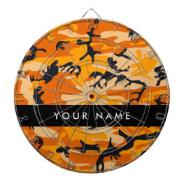 Oranje camouflage Jouw naam personaliseren Dartbord